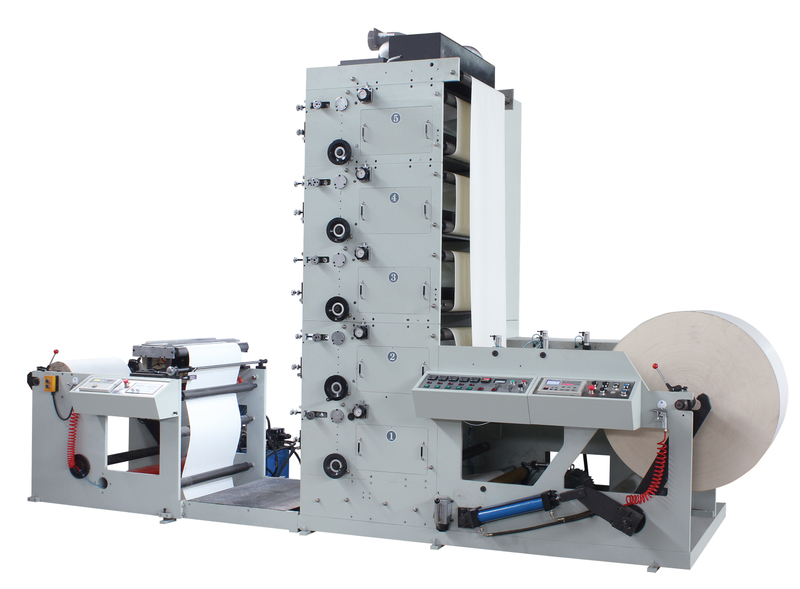 máquina de prensa de impresión flexográfica tipo pila con corte longitudinal de guía web UV